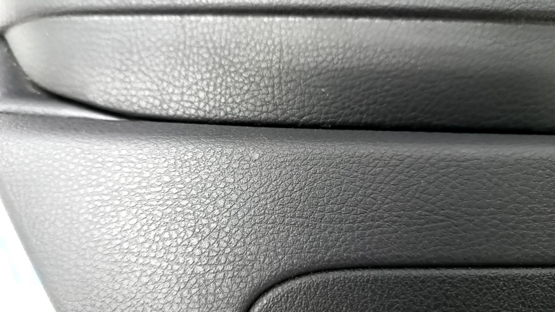 Door trim card rear left VW CC 08-17 black with black insert leather, armrest leather, gray molding, scratch