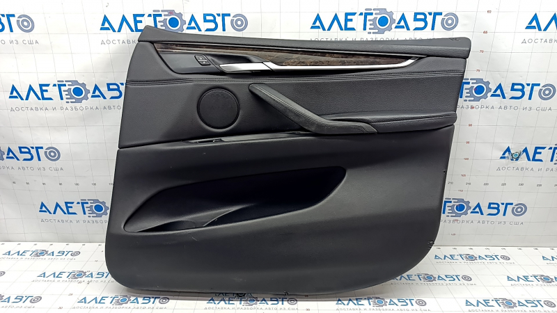 Door trim card front right BMW X5 F15 14-18 leather black Dakota, tears, scratches