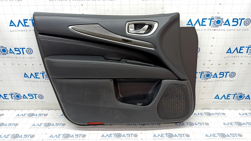 Door trim card front left Infiniti JX35 QX60 13- black, for seat memory, scratches, nicks, tears, for dry cleaning