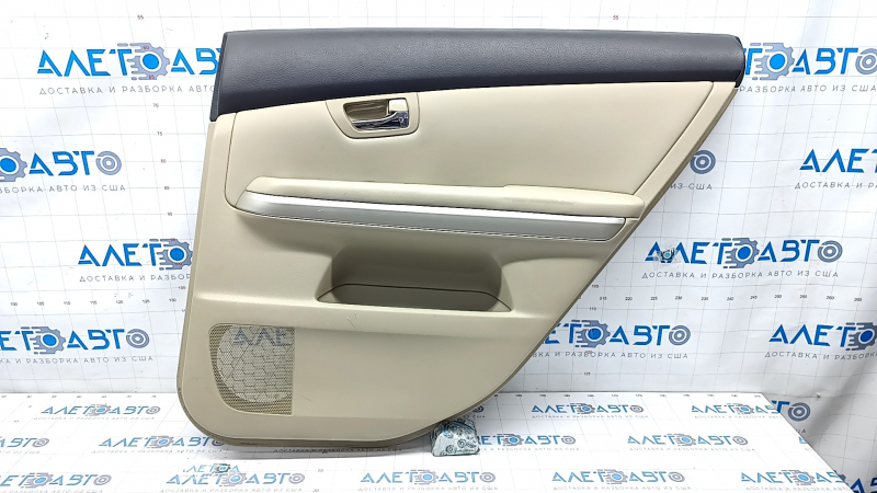 Door trim card rear right Lexus RX300 RX330 RX350 RX400h 04-09 beige with beige insert leather, armrest leather, molding gray, scuffed, scratches