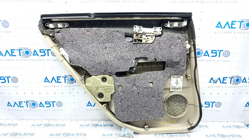 Door trim card rear right Lexus RX300 RX330 RX350 RX400h 04-09 beige with beige insert leather, armrest leather, molding gray, scuffed, scratches