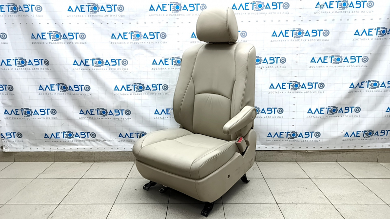 Passenger seat Lexus RX300 RX330 RX350 RX400h 04-09 with airbag, beige leather, electric, worn armrest, scratches