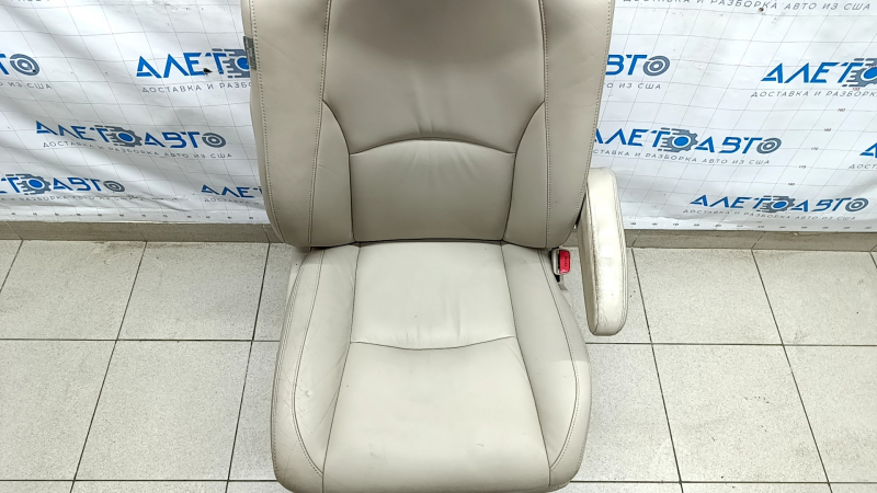 Passenger seat Lexus RX300 RX330 RX350 RX400h 04-09 with airbag, beige leather, electric, worn armrest, scratches
