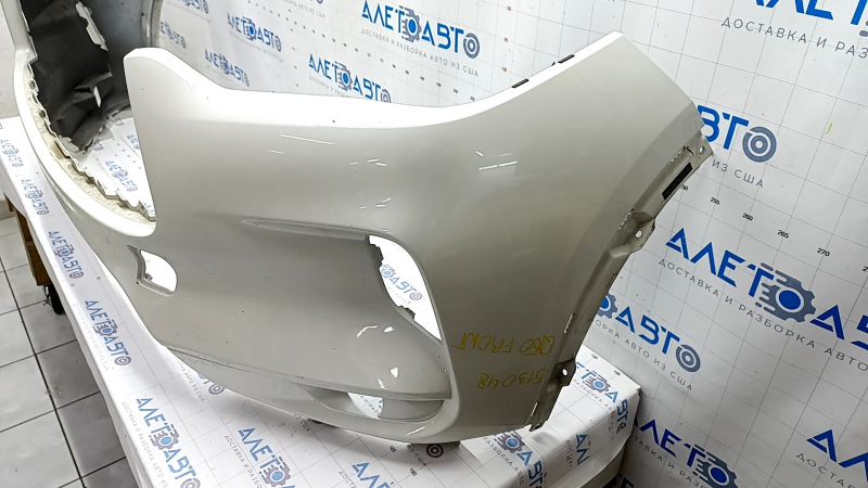 Bare front bumper Infiniti QX50 19- white QAB, cracked mount, scratch