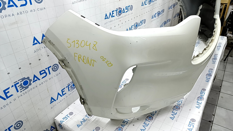 Bare front bumper Infiniti QX50 19- white QAB, cracked mount, scratch