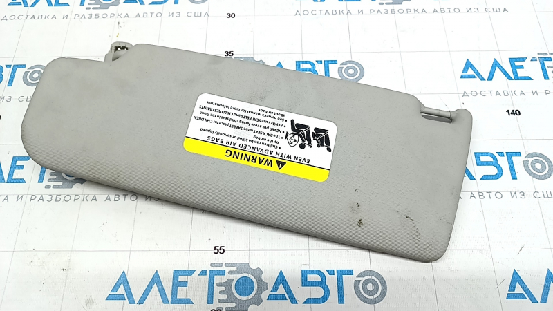 Right visor VW Jetta 11-18 USA gray, for backlight, without hook, crack on fastening