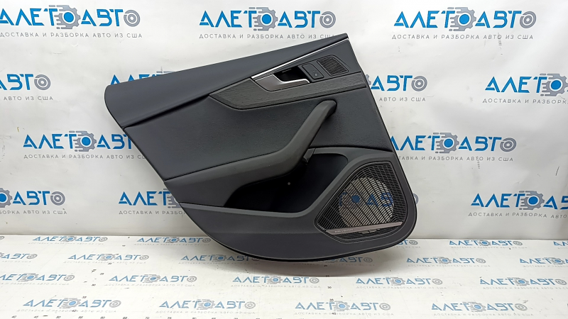 Door trim card rear left Audi A5 F5 17-19 5D leather black, insert under black wood, Bang and Olufsen
