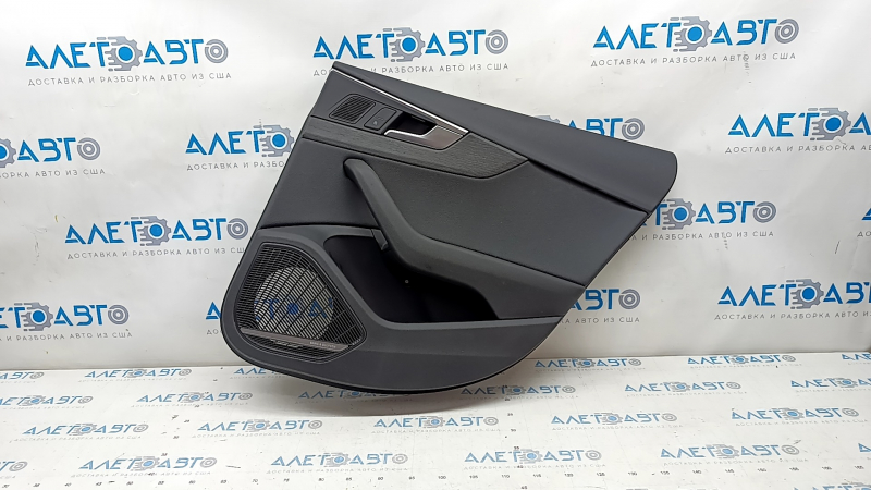 Door trim card rear right Audi A5 F5 17-19 5D leather black, insert under black wood, Bang and Olufsen