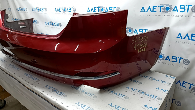 Rear bumper assembly Audi A5 F5 17-19 for parking sensors premium, prestige, red, pressed, scratches, breakage of the bracket, crack on the molding