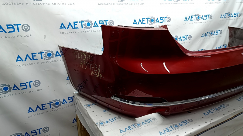 Rear bumper assembly Audi A5 F5 17-19 for parking sensors premium, prestige, red, pressed, scratches, breakage of the bracket, crack on the molding