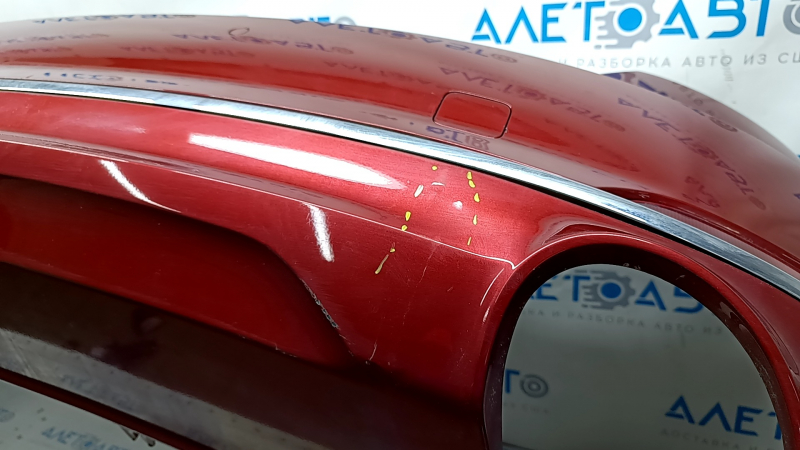 Rear bumper assembly Audi A5 F5 17-19 for parking sensors premium, prestige, red, pressed, scratches, breakage of the bracket, crack on the molding