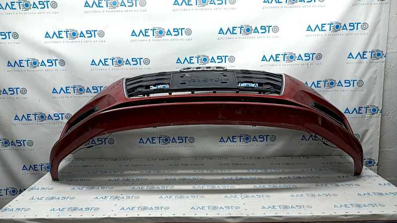 Front bumper assembly Audi A5 F5 17-19 for parking sensors premium, prestige, with radiator grille, red, scratches, sand on chrome, broken fastener