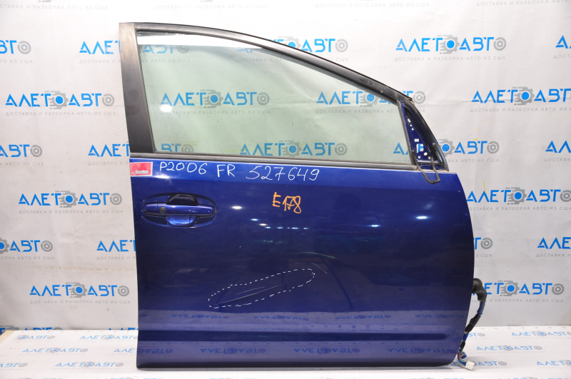 Door assembly front right Toyota Prius 20 04-09 blue 8M6 keyless, dent