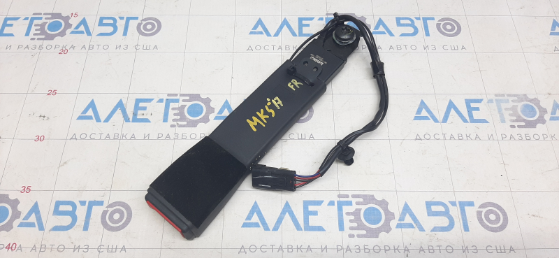 Ford Fusion mk5 17-20 passenger seat belt latch black with sensor, torn, minor scratches