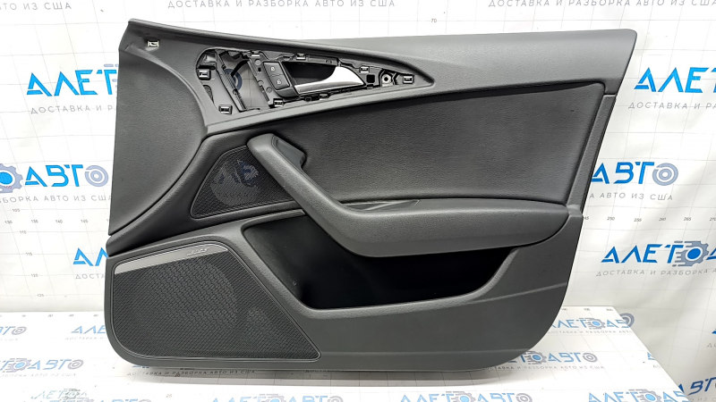 Door trim card front right Audi A6 C7 12-18 leather black, BOSE, scratches, crack