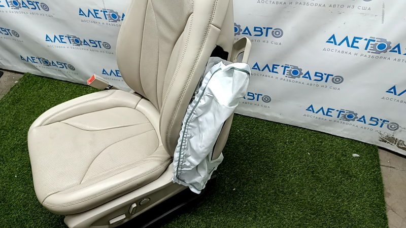Driver's seat Lincoln Nautilus 19-20 without airbag, electric, heated, ventilated, leather beige, shot