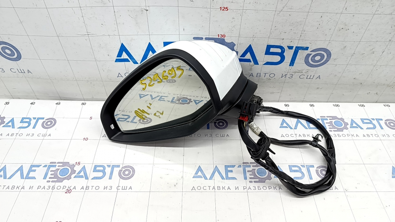 Side mirror left Audi A4 B9 17-19 12 pins, white, turn signal, auto-dimming, for memory, pokes on the mirror
