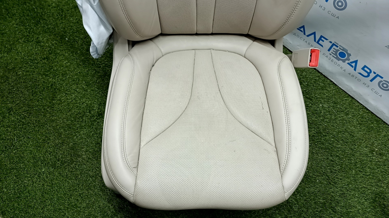 Passenger seat Lincoln Nautilus 19-20 without airbag, electric, heated, ventilated, leather beige, shot
