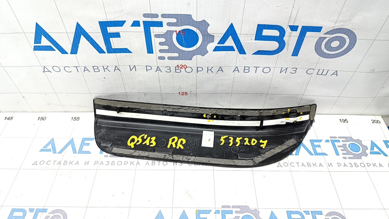 Door sill trim outer rear right Audi Q5 8R 09-17 black with chrome, scratches, broken guides