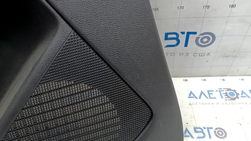 Door trim card rear left Infiniti QX30 17- black with black insert leather, armrest leather, scratches, bumps