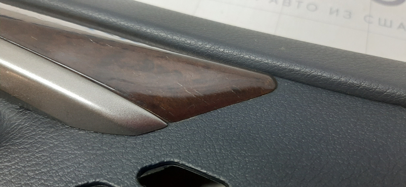 Door trim card front left Lexus ES300h ES350 13-18 black with black insert leather, armrest leather, molding under wood gloss, under seat memory, scuffs, scratches