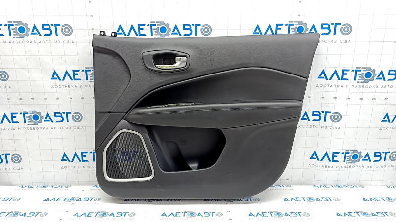 Door trim card front right Jeep Compass 17- black, black leather armrest, black stitching