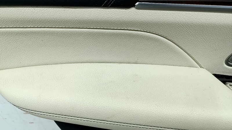 Door trim card rear left Mercedes W167 GLE 350 450 20-23 beige leather, glossy brown insert, Burmester, without curtain, scratches, dry-cleanable