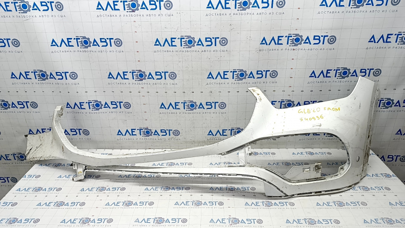 Front bare bumper Mercedes W167 GLE 350 450 20-23 missing fragment, dented, broken fasteners