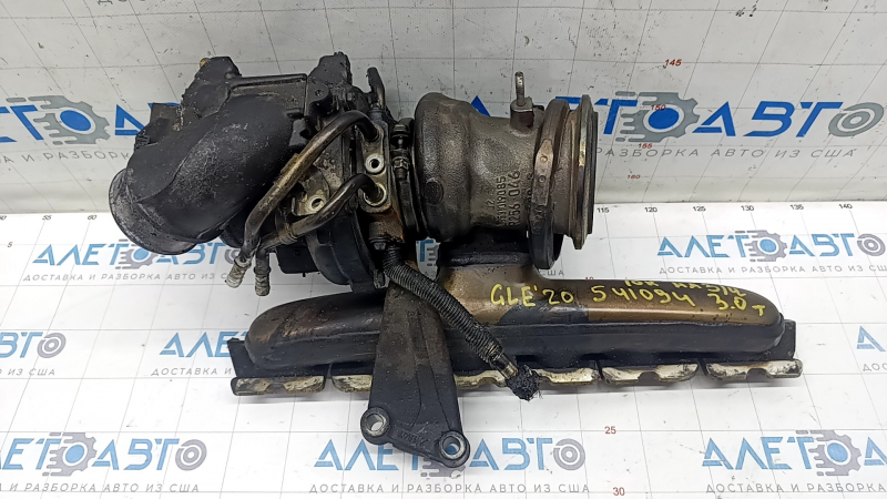 Turbocharger complete with manifold Mercedes W167 GLE 450 20-23 3.0h 10k burnt, for spare parts