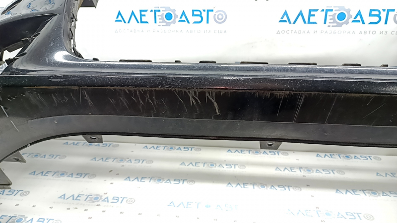 Bare front bumper Audi A6 C7 12-15 pre-rest, for parking sensors, black, painted, pressed, scratches, crack in mount
