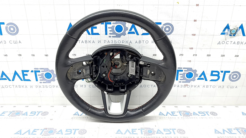 Naked steering wheel Jeep Renegade 15 - black leather, red stitching, worn