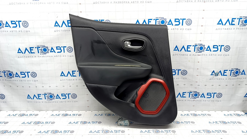 Door trim card rear left Jeep Renegade 15- TRH black leather, scratches