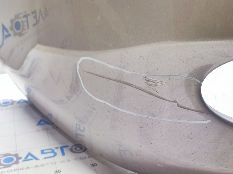 Bare front bumper Lexus ES350 07-09 for parking sensors, silver, non-factory holes, scratches, tear
