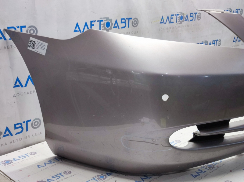 Bare front bumper Lexus ES350 07-09 for parking sensors, silver, non-factory holes, scratches, tear