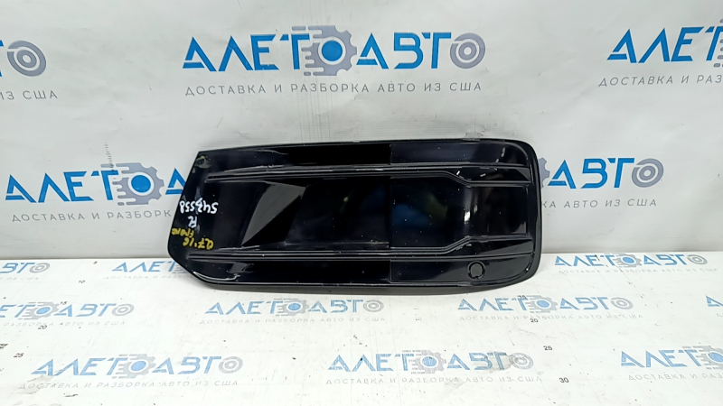 Front bumper grille left Audi Q7 16-19 black gloss for parking sensors without radar, with plug, sand