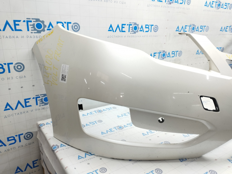 Front bare bumper Chevrolet Volt 11-15 for parking sensors, white, broken mount, worn