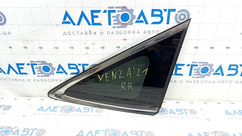 Window blind glass rear right Toyota Venza 21 - chrome, broken guides