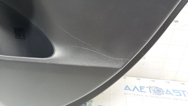 Door trim card rear right Toyota Venza 23 - leather, black-gray, wood insert, scratches