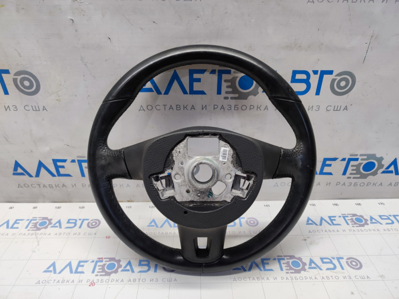 Naked steering wheel VW Passat b7 12-15 USA leather, black, scratches, small bumps, worn