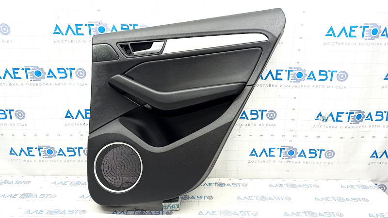 Door trim card rear right Audi Q5 8R 09-17 black with gray insert, leather, Bang and Olufsen, bumpers
