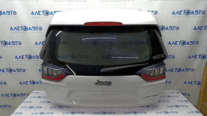 Tailgate assembly Jeep Cherokee KL 19-21 white PW7, limited, with optics, spoiler, upper trim