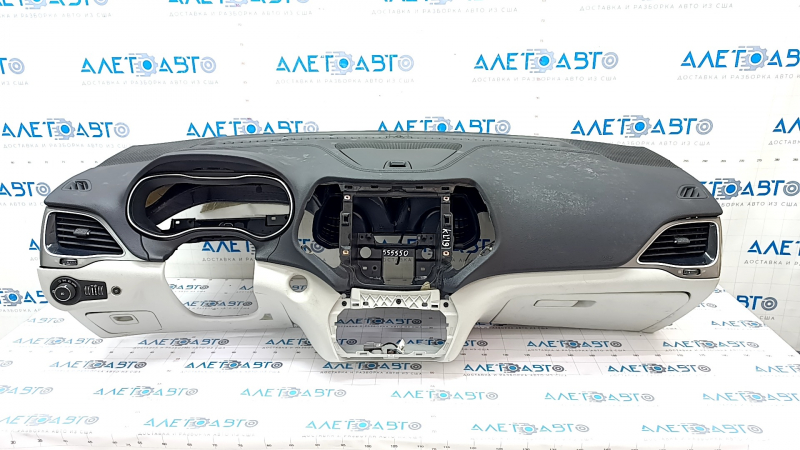 Torpedo front panel with AIRBAG Jeep Cherokee KL 19-21 black with gray, for cleaning
