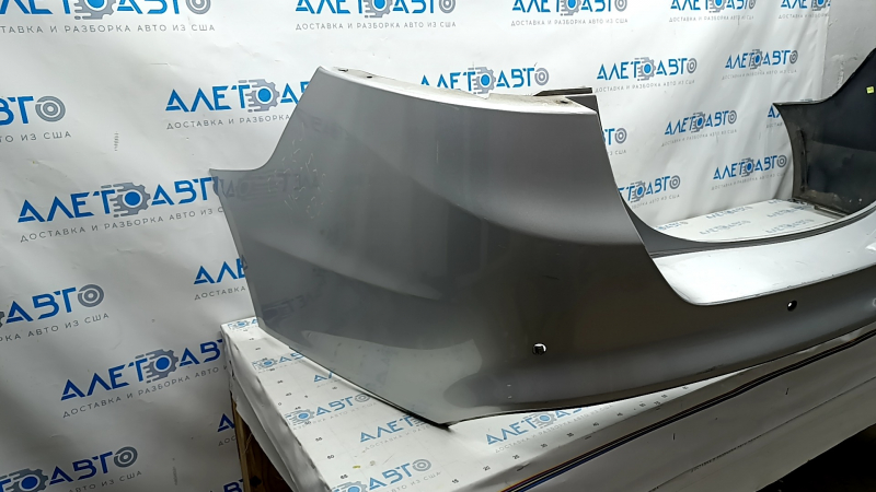 Rear bumper bare Ford Fusion mk5 13-18 for parking sensors, silver, scratches