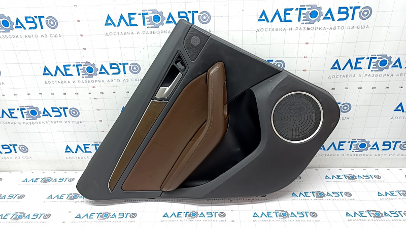 Door trim card rear left Audi Q5 8R 13-17 black with brown leather, Bang and Olufsen under the curtain, scratches