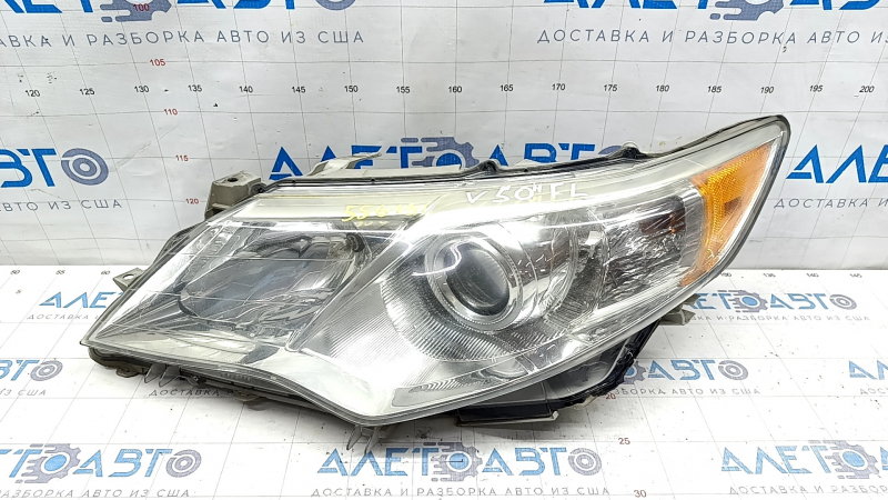 Headlight front left Toyota Camry v50 12-14 bare usa LE, broken fasteners, sand