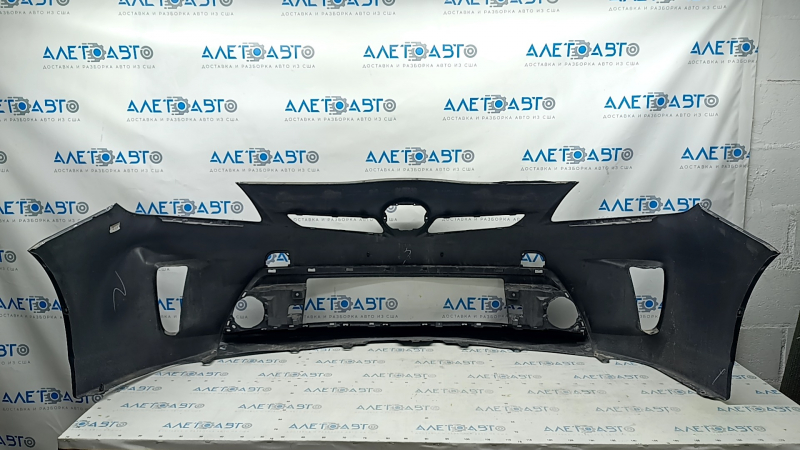 Front bumper bare Toyota Prius 30 13-15 rest, graphite, dented, tear, pressed, fracture crepe, scratches