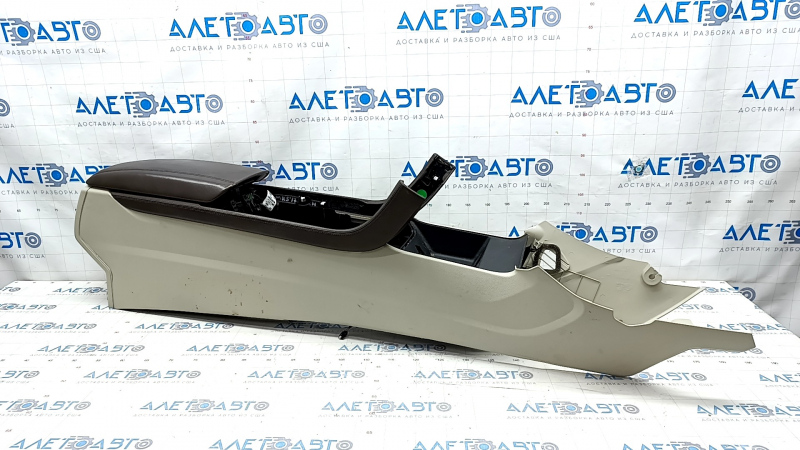 Central console armrest Ford Fusion mk5 17-20 gray, brown leather, worn armrest