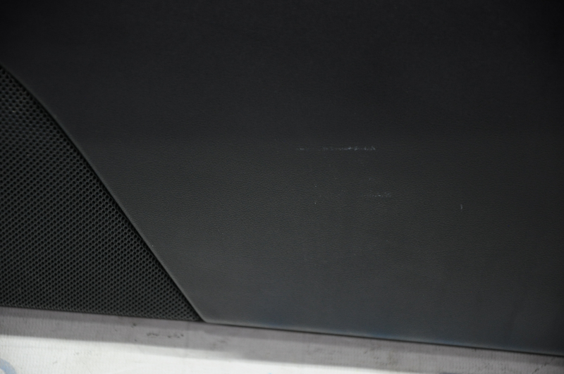 Door trim card front right Tesla Model Y 20 - black leather, with backlight, glossy trim, with suede insert with window lift control with door opening button scratches