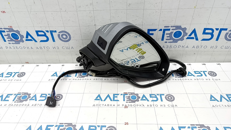 Side mirror right Audi A4 B9 17-19 15 pins, silver, turn signal, auto-dimming, for memory, BSM