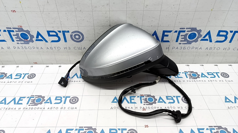 Side mirror right Audi A4 B9 17-19 15 pins, silver, turn signal, auto-dimming, for memory, BSM